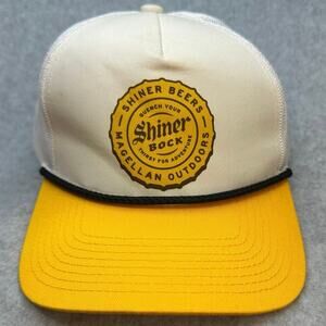 Magellan Shiner Bock Trucker Hat Snapback Mesh Cream Yellow Gorpcore Western